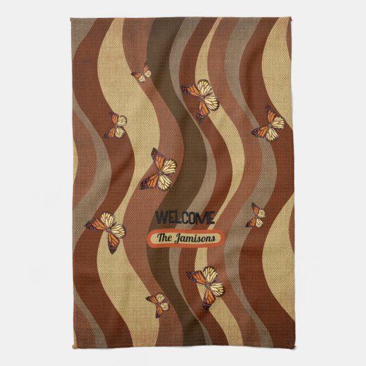 Herbstschmetterlinge Geschirrtuch (Vertikal)