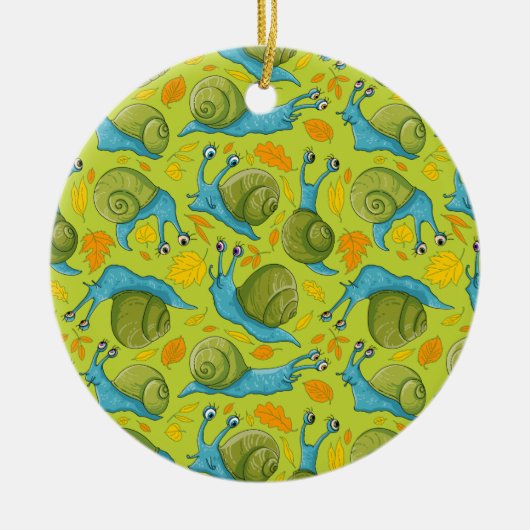 Herbstschnecken Keramik Ornament (Vorne)