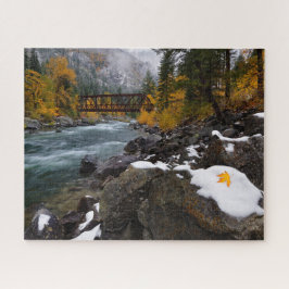 Herbstschnee entlang der Wenatchee Fluss nahe Leav Puzzle