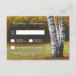 Herbstschnitzel Birch Tree Wedding RSVP Karten
