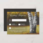 Herbstschnitzel Birch Tree Wedding RSVP Karten (Vorne/Hinten)