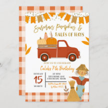 Herbstschrecken Kürbis Geburtstagseinladung