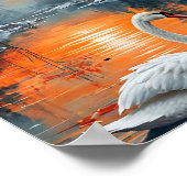 Herbstschwan am See Poster (Ecke)