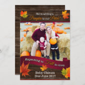 Herbstschwangerschaft Ankündigung mit Bild (Vorne/Hinten)