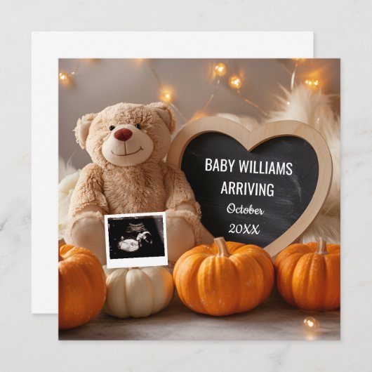 Herbstschwangerschaft Ankündigung sozialer Medien (Vorne/Hinten)