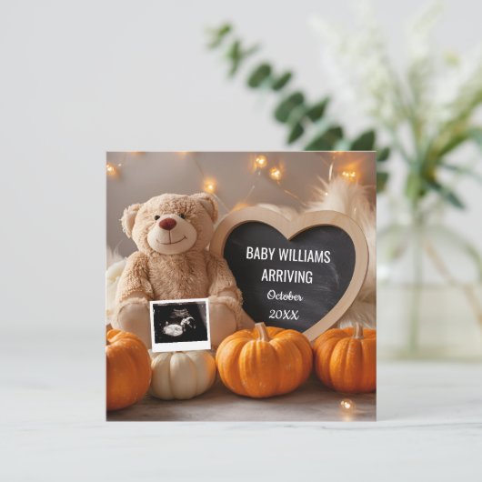 Herbstschwangerschaft Ankündigung sozialer Medien (Stehend Vorderseite)