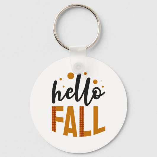 Herbstschwarz und orange Herbstausdruck Schlüsselanhänger (Vorderseite)