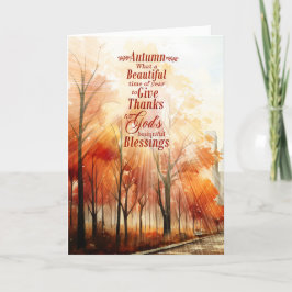 Herbstschwung Christlicher Erntedank Feiertagskarte