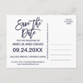 Herbstseavy und Gold-Save the Date Foto Ankündigungspostkarte (Rückseite)