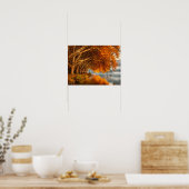 Herbstsee-Baumtunnel-Kunst Poster (Küche)