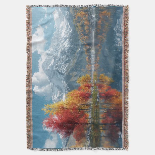 Herbstsee-Kreuzblanket Decke (Vorderseite Vertikal)