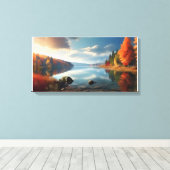 Herbstsee Leinwanddruck (Insitu (Holzboden))