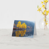 Herbstsee mit Bäumen Beileid Danke Karte (Gelbe Blume)