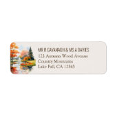Herbstsee neutrales Wald Retour-Adresse-Etikett (Vorne)