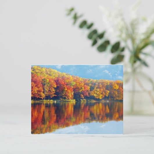 Herbstsee Postkarte (Stehend Vorderseite)