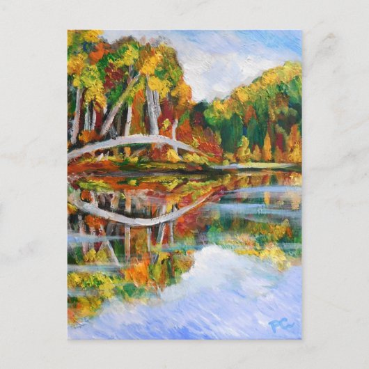 Herbstsee Postkarte (Vorderseite)