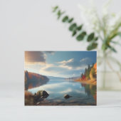 Herbstsee Postkarte (Stehend Vorderseite)