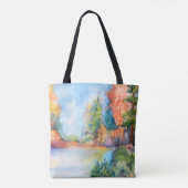 Herbstsee-Szene Inspiration Tasche (Rückseite)