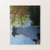Herbstsee und Borzoi Puzzle (Vertikal)