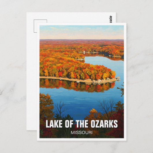 Herbstsee von Ozarks Missouri Postkarte (Vorne/Hinten)