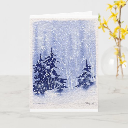 Herbstsee "WINTERPINES" Grußkarte Karte (Gelbe Blume)