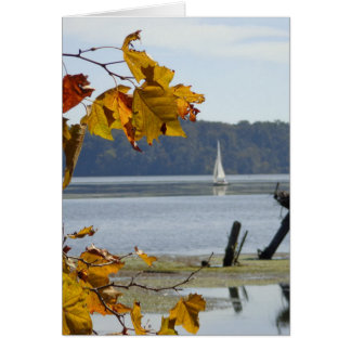 Herbstsegeln, Herbst-Foto, leere Karte