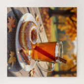 Herbstsegen | Apfelwein und Donut Puzzle (Horizontal)