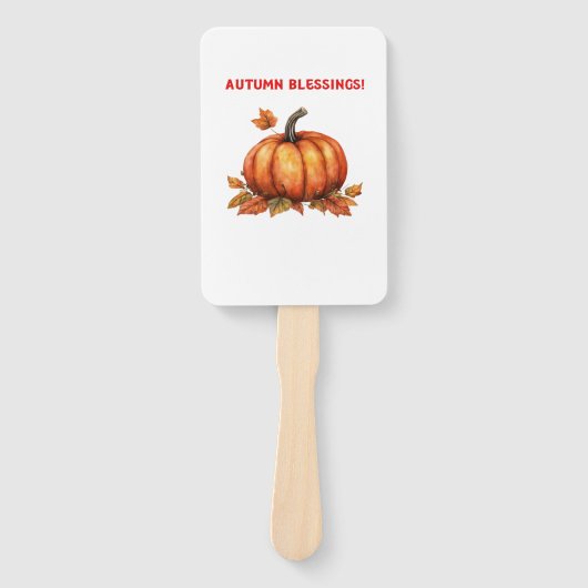 Herbstsegen-Kürbis mit Herbstlaub Klassisch Fächer (Vorderseite)