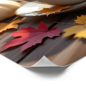 Herbstsegen, warmer Kaffee und ein Donut Poster (Ecke)