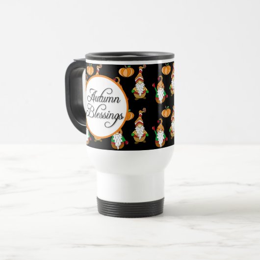 Herbstsegmente fallen Themenzahlen Reisebecher (Vorderseite Links)