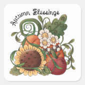 Herbstsegnung Herbsternte Quadratischer Aufkleber (Vorderseite)
