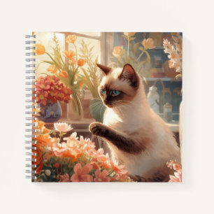 Herbstsima Katze für Erntedank Notizblock