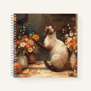 Herbstsima Katze für Erntedank Notizblock