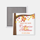 Herbstsinkende Blätter Save the Date Magnet (Vorderseite/Rückseite)