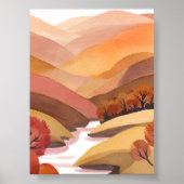 Herbstsitz | Wasserfarbenlandschaft des Herbstlaub Poster (Vorne)