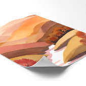 Herbstsitz | Wasserfarbenlandschaft des Herbstlaub Poster (Ecke)