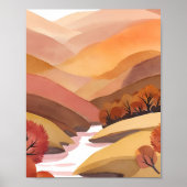 Herbstsitz | Wasserfarbenlandschaft des Herbstlaub Poster (Vorne)