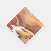 Herbstsitz | Wasserfarbenlandschaft des Herbstlaub Serviette (Ecke)