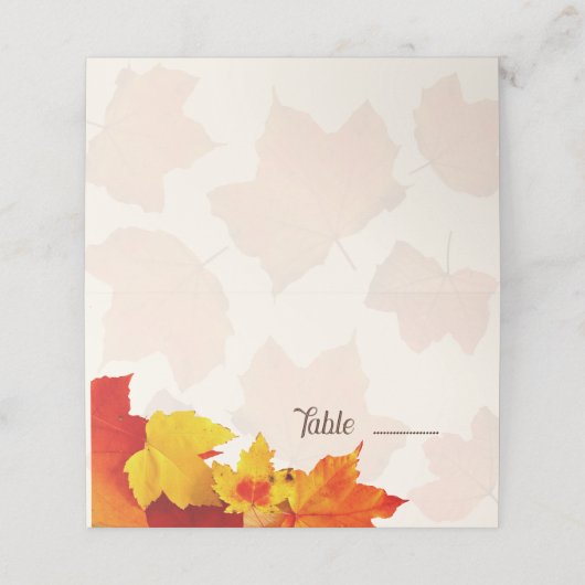 Herbstsitzende Escort oder Platzkarten Rote Blätte (Außenseite Aufgefaltet)
