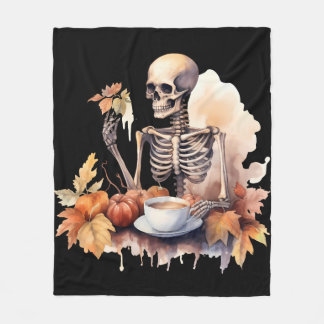 Herbstskelett Fleecedecke