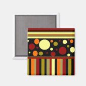 Herbstsonden - Streifen Polka Dots Muster Magnet (Vorderseite/Rückseite)