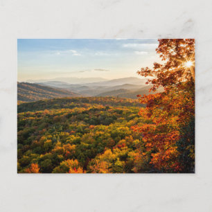 Herbstsonne North Carolina Postkarte