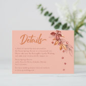 Herbstsonne Terracotta Hochzeit Details RSVP Karte (Stehend Vorderseite)