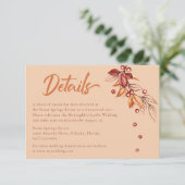 Herbstsonne Terracotta Hochzeit Details RSVP Karte (Stehend Vorderseite)