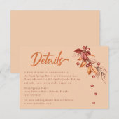 Herbstsonne Terracotta Hochzeit Details RSVP Karte (Vorne/Hinten)
