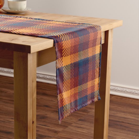 Herbstsonne Tweed Kariertes Muster Kurzer Tischläufer (Beispiel)