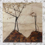 Herbstsonne und Bäume von Egon Schiele, Vintage Ku Puzzle<br><div class="desc">Herbstsonne und Bäume (1912) von Egon Schiele ist ein Vintag expressionistisches Kunstlandschaftsbild. Die Sonne scheint auf einem knusprigen Herbstmorgen mit zwei Bäumen, deren Äste kurz davor sind, in der sanften Brise ihre Blätter zu verlieren. Sie schweben an einem windigen Tag auf kleinen Berggipfeln oder Hügeln. Über den Künstler: Egon Schiele...</div>
