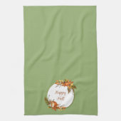 Herbstsonne und Kürbisse mit individualisierbarem  Geschirrtuch (Vertikal)