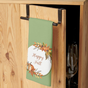 Herbstsonne und Kürbisse mit individualisierbarem Geschirrtuch