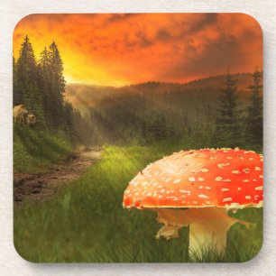 Herbstsonne untergeht. getränkeuntersetzer
